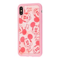 Чохол для iPhone X / Xs Mickey Mouse ретро рожевий