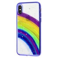 Чохол для iPhone X / Xs Colorful Rainbow фіолетовий