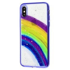 Чохол для iPhone X / Xs Colorful Rainbow фіолетовий