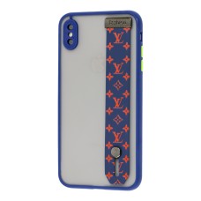 Чохол для iPhone X/Xs WristBand LV синій/червоний