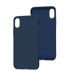 Чохол для iPhone X/Xs Carbon New blue