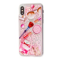 Чохол для iPhone X / Xs блискітки вода косметика