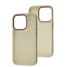 Чохол для iPhone 15 Pro Metal Bezel бежевий