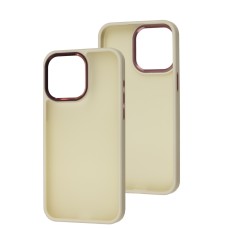 Чохол для iPhone 15 Pro Max Metal Bezel бежевий