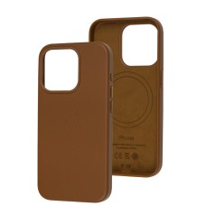Чохол для iPhone 15 Pro Leather with MagSafe saddle brown