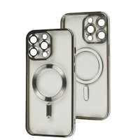 Чохол для iPhone 15 Pro Max Fibra Chrome MagSafe silver