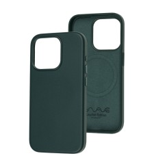 Чохол для iPhone 15 Pro WAVE Premium leather MagSafe forest green