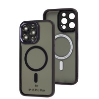 Чохол для iPhone 15 Pro Max MagSafe Acrylic Matte dark purple