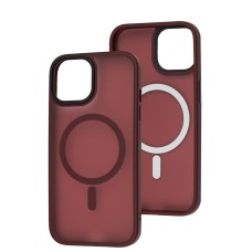 Чохол для iPhone 15 WAVE Matte Insane MagSafe dark red