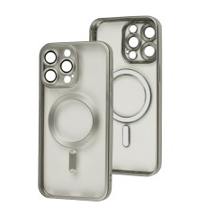 Чохол для iPhone 15 Pro Max Titanium Fibra Chrome MagSafe silver