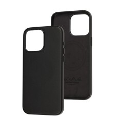 Чохол для iPhone 15 Pro Max WAVE Premium leather MagSafe midnight