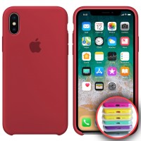Чохол Silicone Case Full для iPhone X/XS rose red