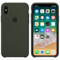 Чохол Silicone case для iPhone X/XS dark olive