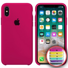 Чохол Silicone Case Full для iPhone X/XS hot pink
