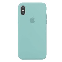 Чохол Silicone Case Full для iPhone X/XS light cyan