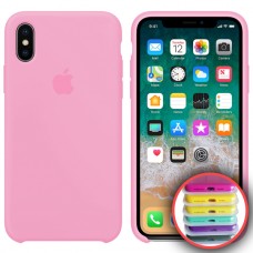 Чохол Silicone Case Full для iPhone X/XS light pink