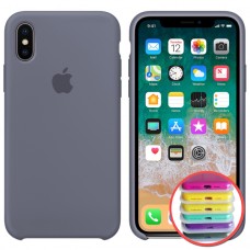 Чохол Silicone Case Full для iPhone XS Max Lavander Gray