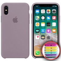 Чохол Silicone Case Full для iPhone X/XS lavander