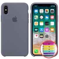 Чохол Silicone Case Full для iPhone X/XS Lavander Gray
