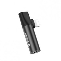 Аудіо перехідник Baseus L43 Lightning (input) для Lightning female connectors + 3.5 mm female connector adapters Чорний