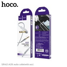 Кабель (подовжувач) AUX Hoco UPA15 with mic (1m) сірий