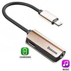 Кабель-перехідник Baseus L32 IP Male to 3.5mm-IP Female Adapter золотий