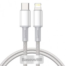 PD кабель Baseus High Density Braided Fast Charging Type-C to iP PD 20W 2m White CATLGD-A02