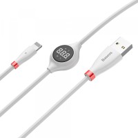 USB кабель Baseus Big Eye Didgital display for Lightning 2A 1,2M White CALEYE-02
