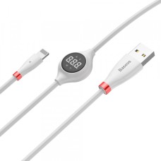 USB кабель Baseus Big Eye Didgital display for Lightning 2A 1,2M White CALEYE-02