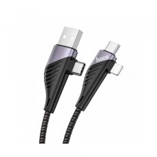 PD/USB-Кабель HOCO U95 4-in-1 Illustrious Multifunction ((USB/Type-C/Lightning) 60W/5A/1m Black