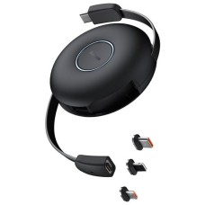 Кабель Baseus Zinc Magnetic 3in1 Charging Retractable Data Cable Type-Cto M+L+C PD20W Black CAMLC-01