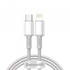 PD кабель Baseus High Density Braided Data Cable Type-C to iP PD 20W 1m White CATLGD-02