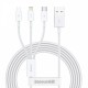 USB кабель Baseus Superior Series Fast Charging Data Cable USB M+L+C 3.5A 1.5m White CAMLTYS-02