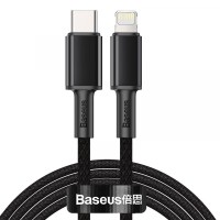 PD кабель Baseus High Density Braided Fast Charging Type-C to iP PD 20W 2m Black CATLGD-A01