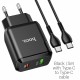 СЗУ HOCO N5 Favor PD20W+QC3.0 USB-A/USB-C/3A Type-C to Type-C Cable Black