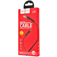 Кабель USB Hoco U39 Slender microUSB 2.4A 1.2m чорний/червоний