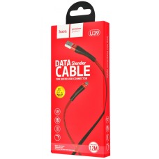 Кабель USB Hoco U39 Slender microUSB 2.4A 1.2m чорний/червоний