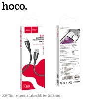 Кабель USB Hoco X39 Lightning Nylon Titan 2.4A 1m чорний