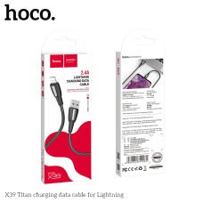 Кабель USB Hoco X39 Lightning Nylon Titan 2.4A 1m чорний