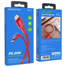 PD Кабель BOROFONE BU27 Cool victory Lightning 20W/3A/1m red