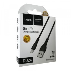 Кабель HOCO DU24 GIRAFFE Charging Data Cable для Lightning/2,4A/1m. Black