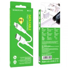 Кабель BOROFONE BX43 CoolJoy Lightning 2.4A/1m white