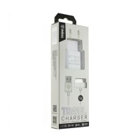 Мережева зарядка Apple Inkax CD-08 IP4 1A USB білий кабель