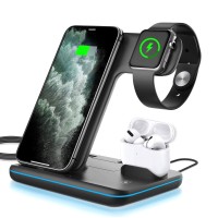 Бездротова зарядка стенд Smart 3 in 1 Z7 Fast 15W (phone+apple watch+airpods)