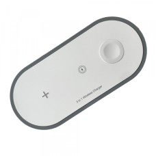 Зарядний пристрій 3 IN1 WIRERLESS CHARGER 15W White-gray