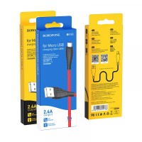 Кабель BOROFONE BX38 Cool charge для Micro 2.4A/1m red