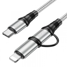 PD Кабель HOCO X50 Exquisito 2-in-1 (Ligthning/PD) 60W/3A/1m. Gray