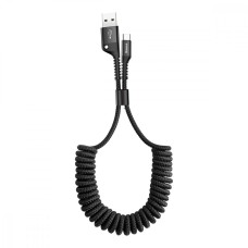 USB Кабель Baseus Fish Eye Spring (Пружина) Data for Lightning 2A / 1m. Black CALSR-01