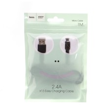 Кабель USB Hoco X13 microUSB 2.4A 1m чорний