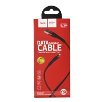 Кабель USB Hoco U39 Slender Lightning 2.4A 1.2m чорний/червоний